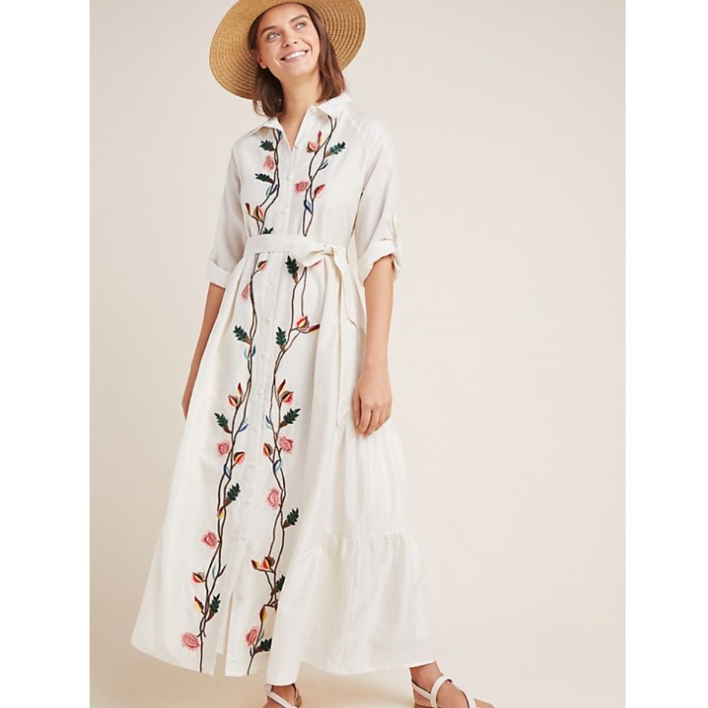 Embroidered Tiered  Shirtdress By Samant Chauhan